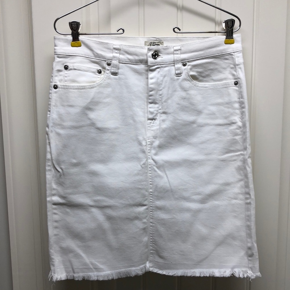 J. Crew White Denim Skirt.